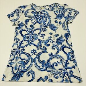 L'agence Women Top Size Small Paisley Short Sleeve Crewneck lightweight Casual